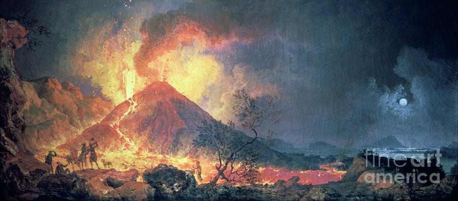 Eruption Of Vesuvius, 1770s. Artist Drawing by Print Collector