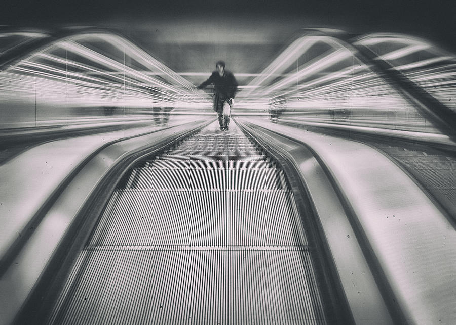 Abstract Photograph - Escalator by Leah Guo