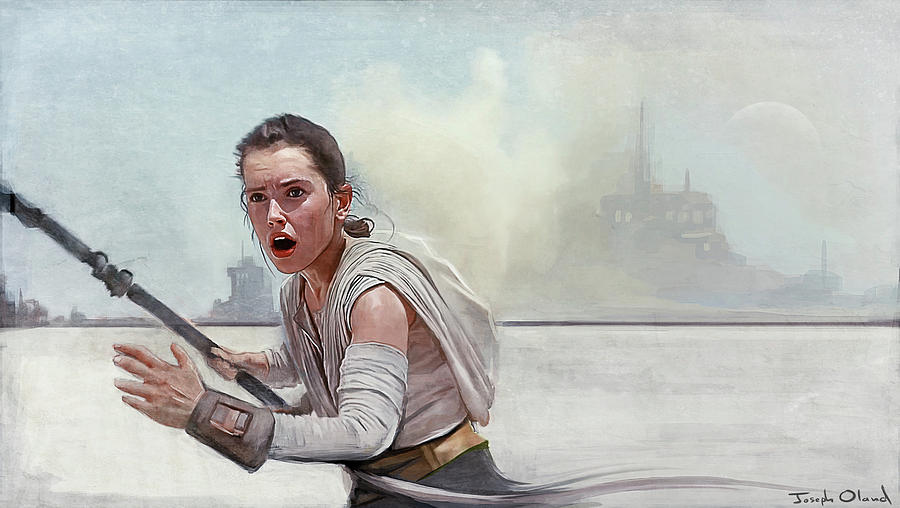 Star Wars Painting - Escape From Jakku - Star Wars by Joseph Oland