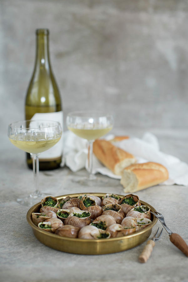 Escargots A La Bourguignonne snails In Garlic And Herb Butter, France Photograph by Justina Ramanauskiene