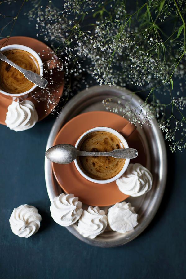 Espresso And Meringue Biscuits Photograph by Alicja Koll
