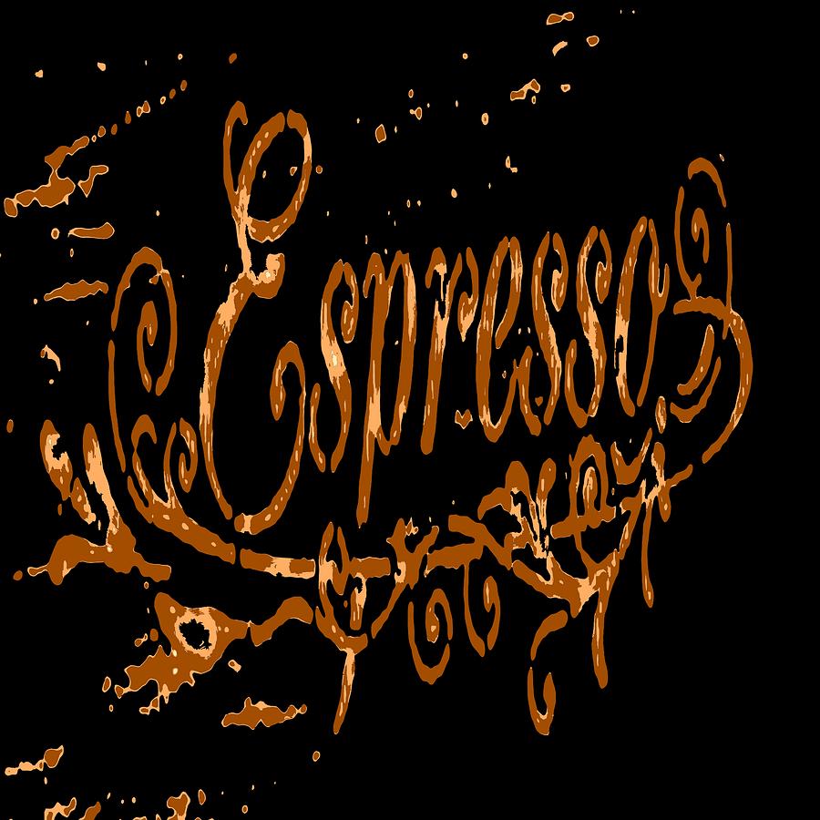 Espresso Coffee Artistic Typography Painting by Taiche Acrylic Art