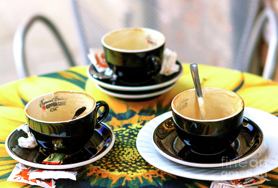 Espresso Cups in Venice Photograph by John Rizzuto