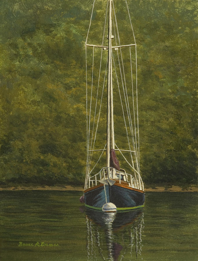 Essex Sail Boat Painting by Bruce Dumas