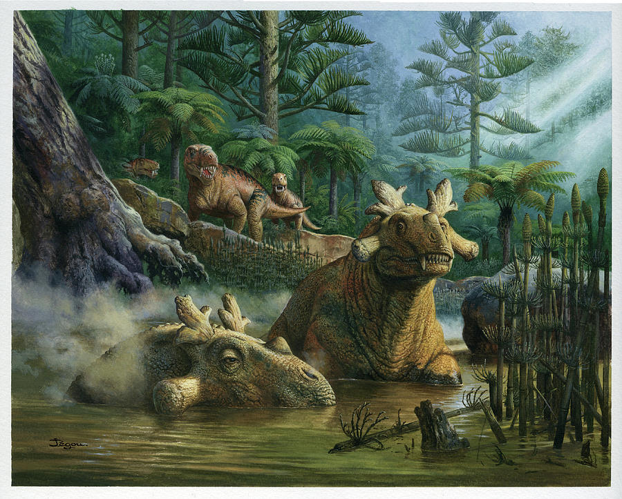 Estemmenosuchus, Permian, Illustration Photograph By Christian Jegou 