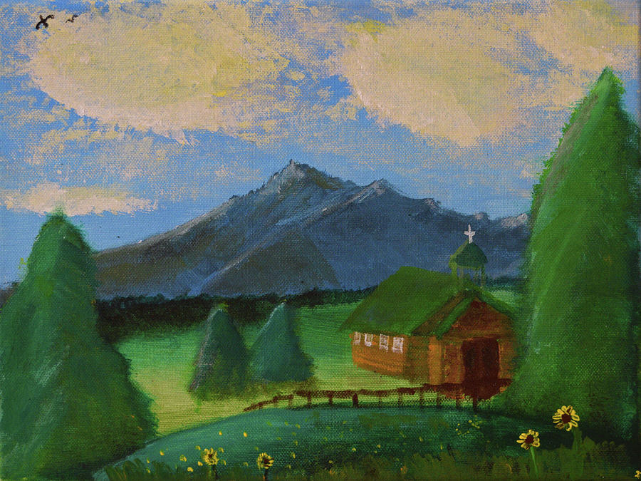 Esterbrook Chapel, Wyoming Painting by Chance Kafka