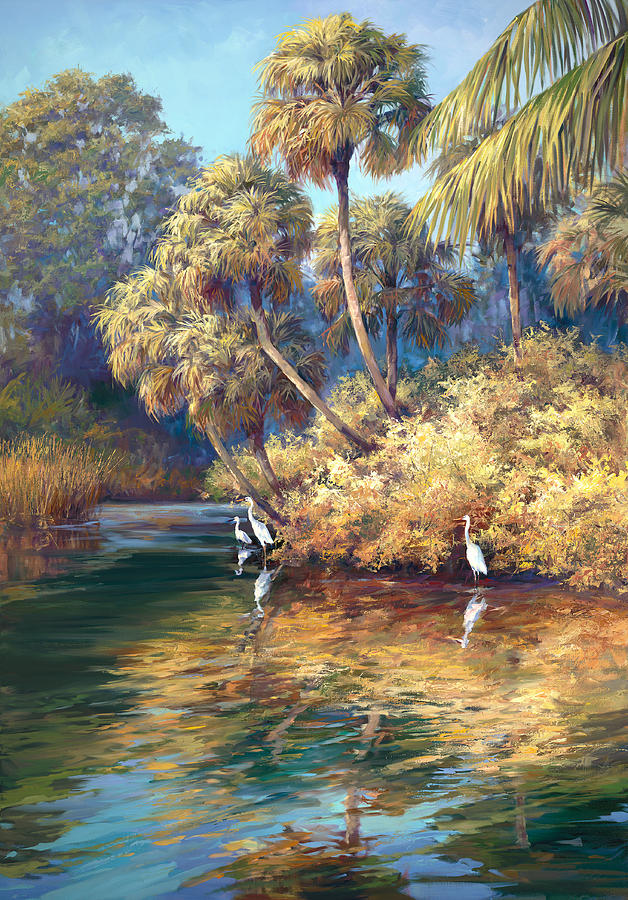Bird Painting - Estero River by Laurie Snow Hein