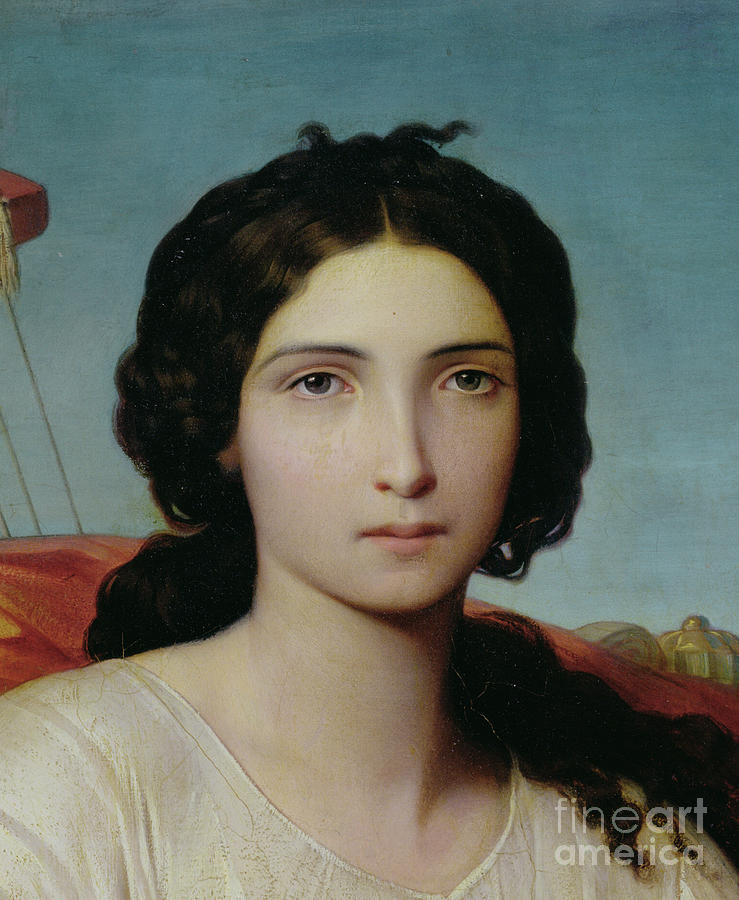 Esther As An Odalisque, Detail, 1844 Painting by Francois Leon