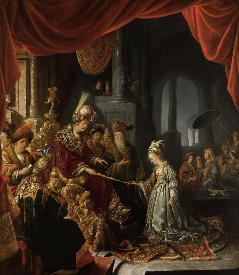 Frans Hals Painting - Esther before Ahasuerus by Jan Adriaensz van Staveren