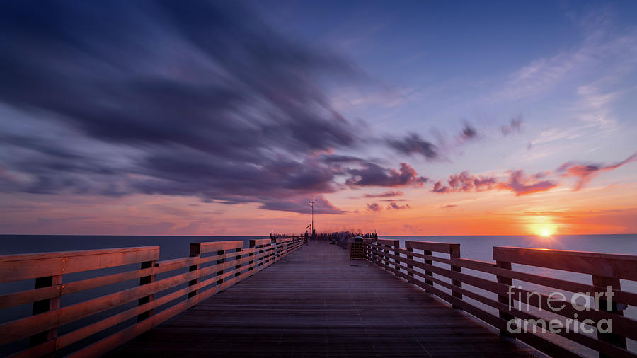 Architecture Photograph - Eternal Sunset At The Pier in Venice, Florida by Liesl Walsh