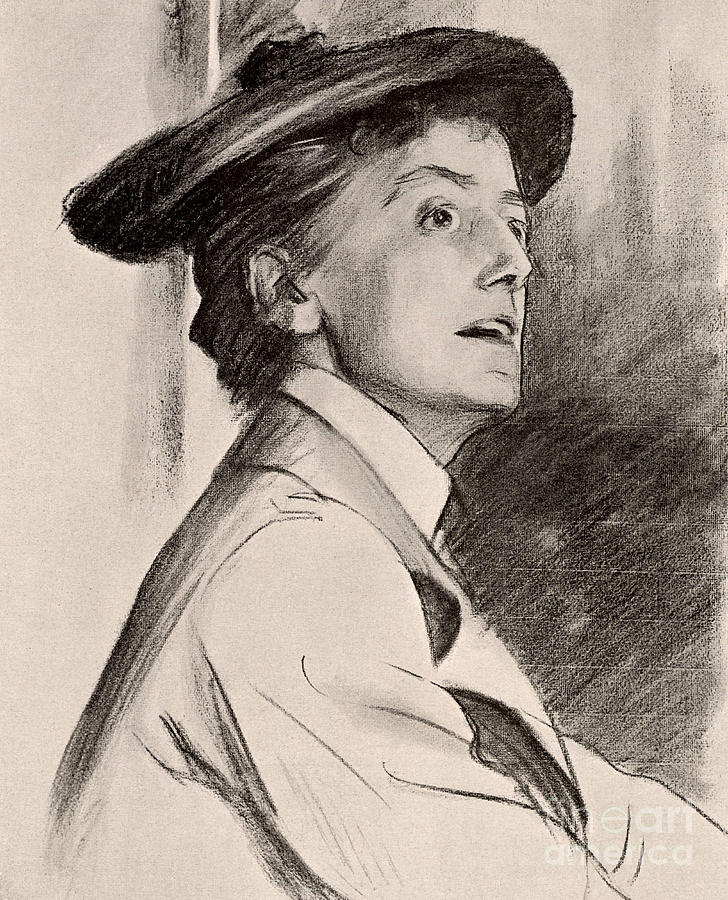 John Singer Sargent Drawing - Ethel Mary Smyth by John Singer Sargent