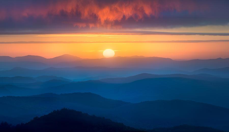 Ethereal Dawn Over Blue Ridge Photograph by Jianping Yang