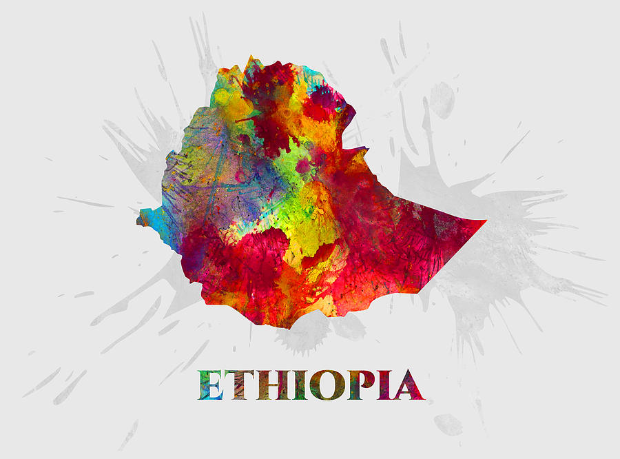Ethiopia Map Artist Singh Mixed Media By Artguru Official Maps 7293