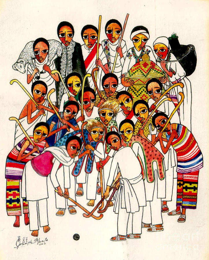 Christmas Painting - Ethiopian Christmas by Yoseph Abate