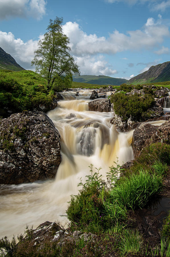 Etive Mor Waterfall In The Highlands Of Scotland. Photograph