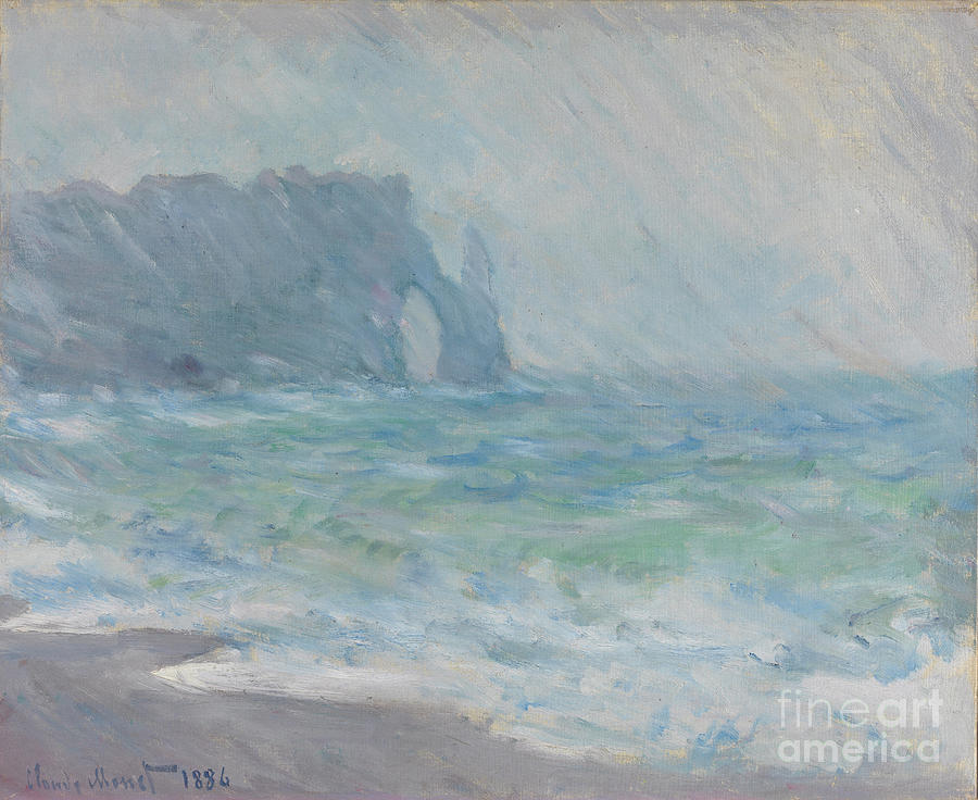 Etretat In The Rain, 1886 By Claude Monet Painting by Claude Monet