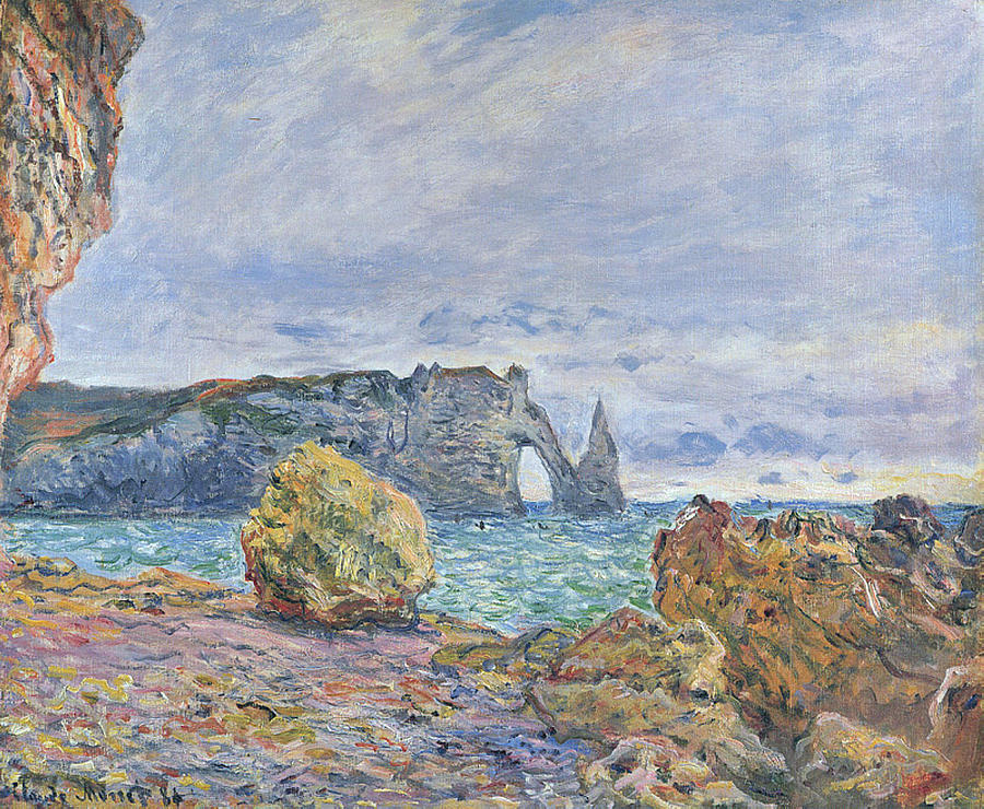 Etretat, the Beach and the Porte d'Aval, 1883 Painting by Claude Monet ...