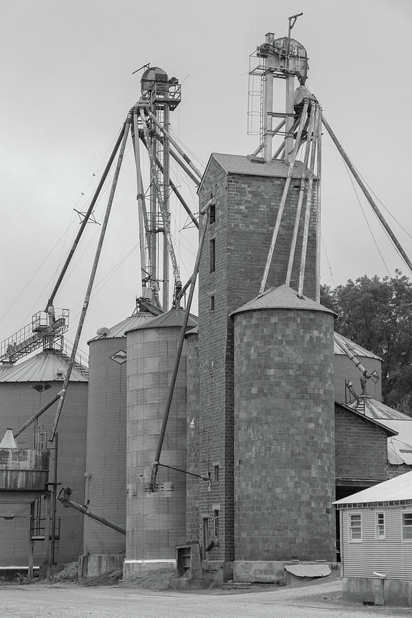 Eudora Grain Mill Grayscale Photograph by Mary Anne Delgado
