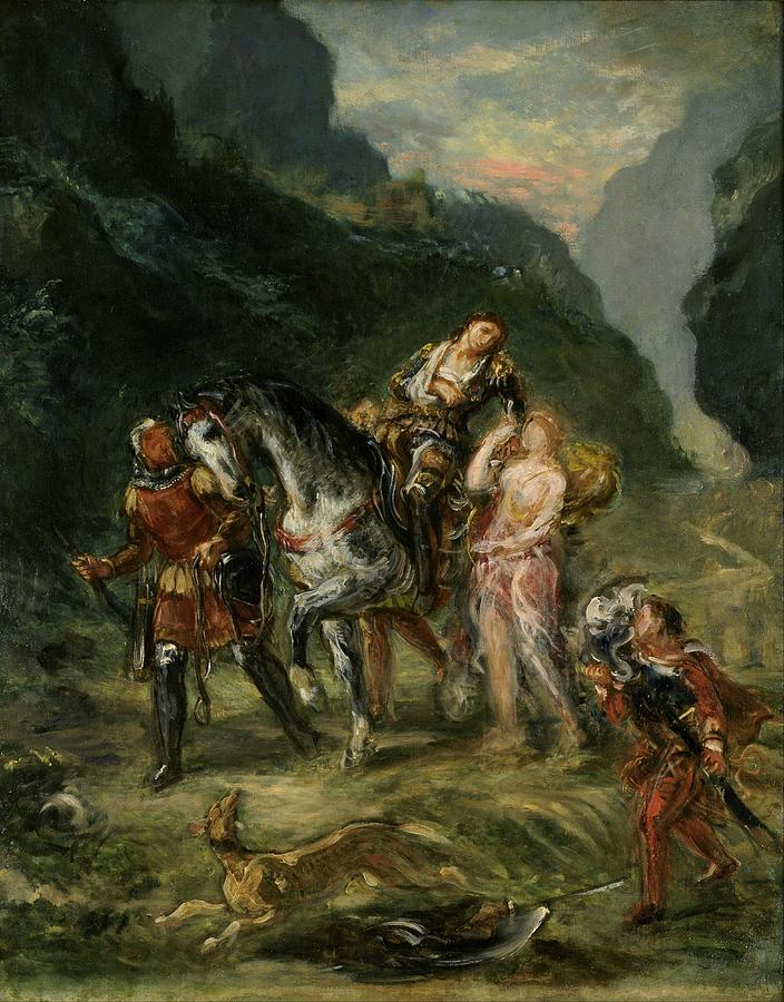 Eugene Delacroix, Angelica and the wounded Medoro, 1860 Painting by ...