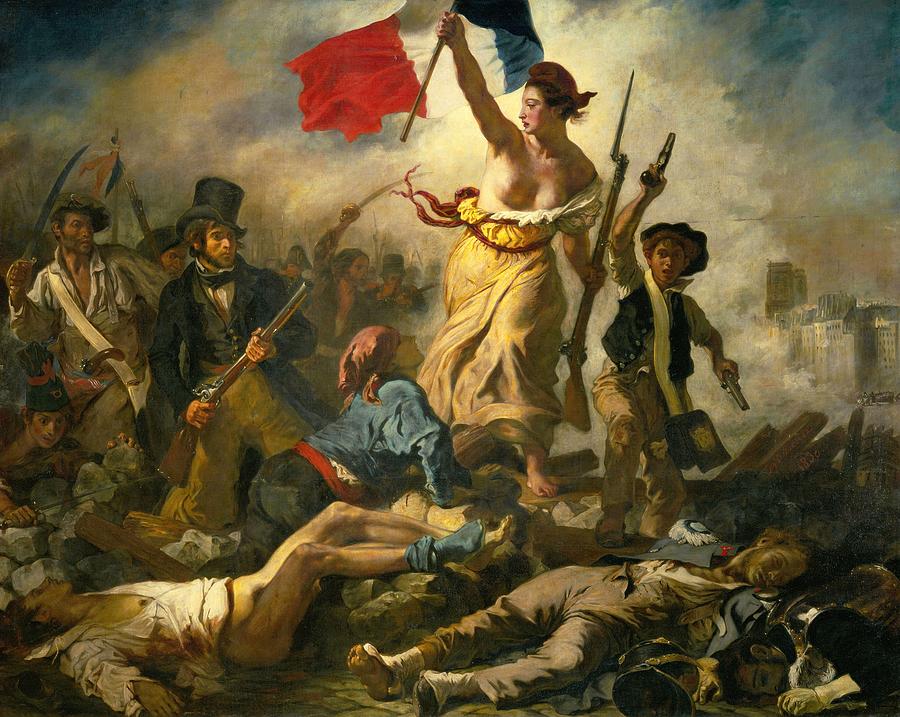 Eugene Delacroix / Liberty Leading the People, 1830, Oil on canvas, 260 x 325 cm. LIBERTAD. Painting by Eugene Delacroix -1798-1863-