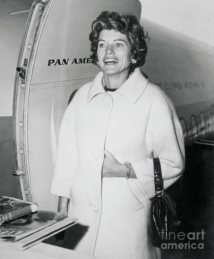 Eunice Mary Shriver Entering Airplane Photograph by Bettmann