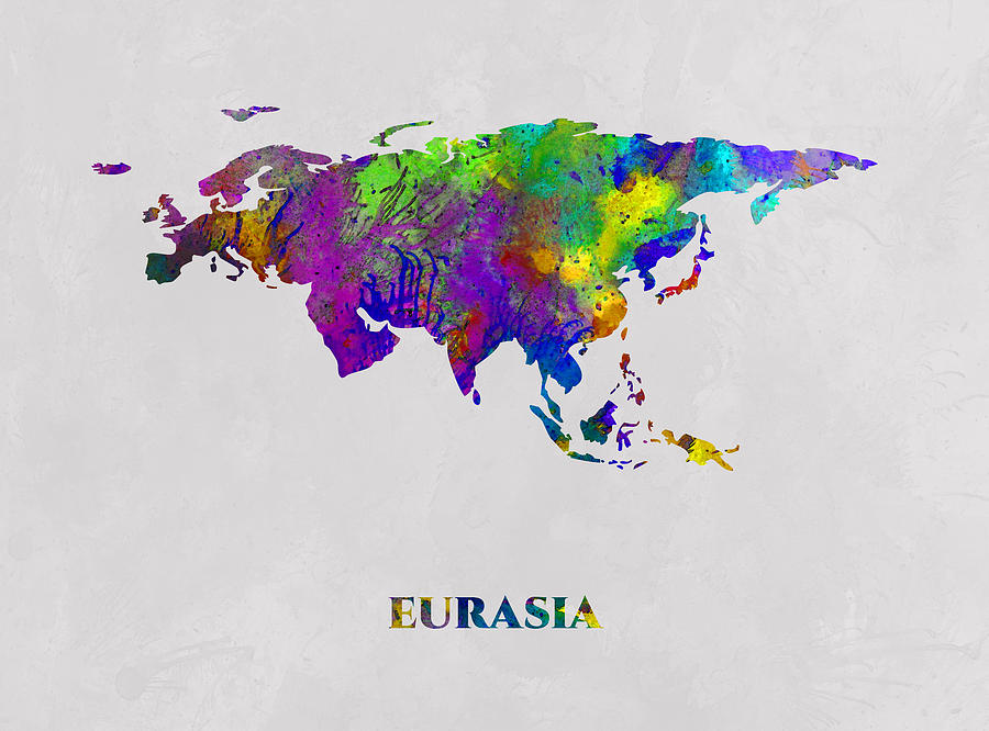 Eurasia Map Water Color Artist Singh Mixed Media By Artguru Official Maps Fine Art America 4579