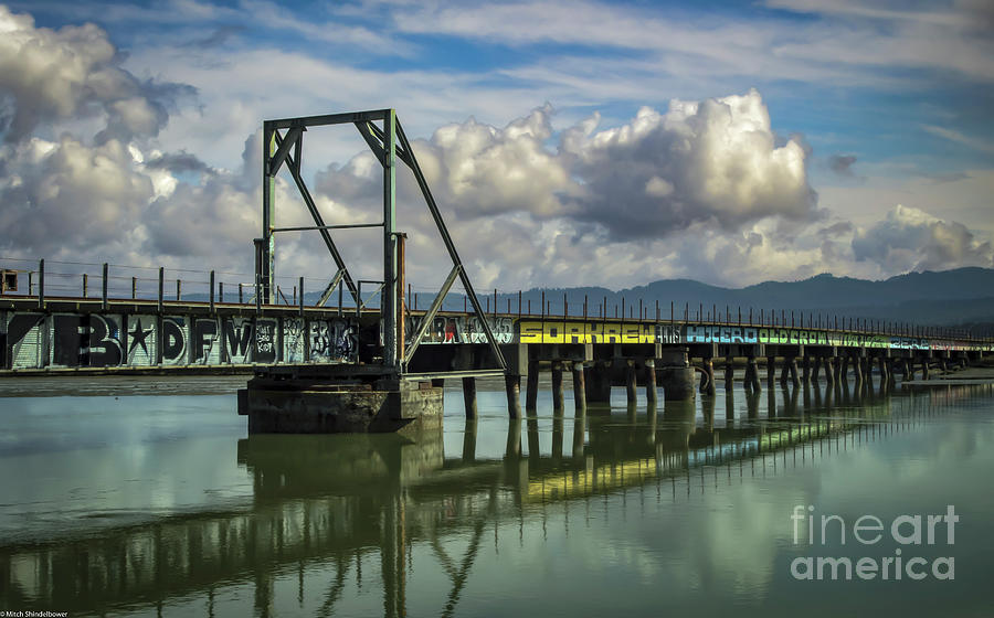 Bridge Photograph - Eureka Slough Bridge by Mitch Shindelbower
