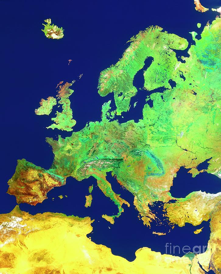 Europe Noaa Mosaic Photograph by Copyright Geospace/science Photo Library