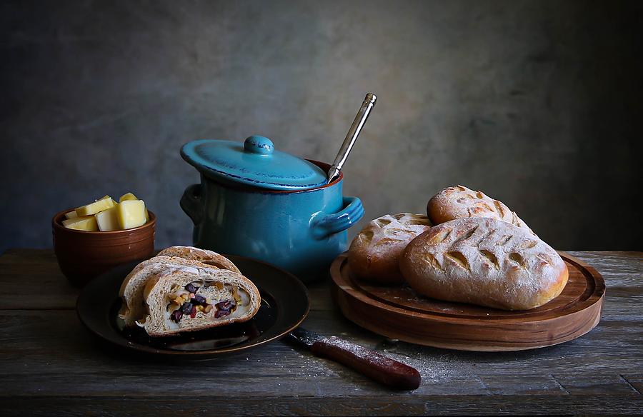 Still Life Photograph - Europe Soft Bread by Fangping Zhou