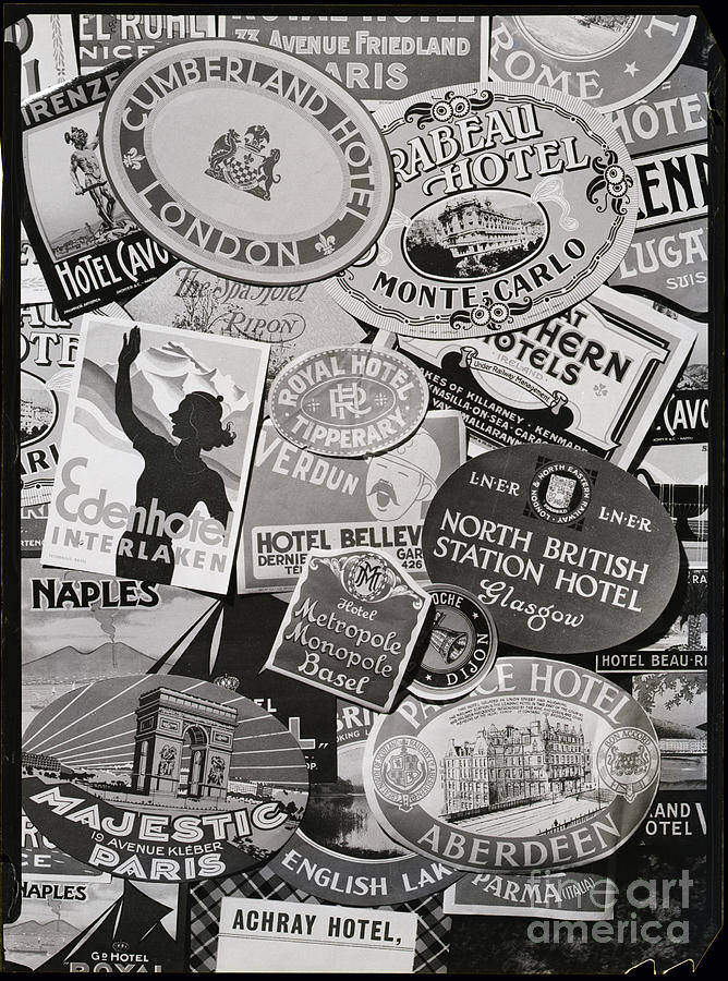 European Hotel Labels Photograph by Bettmann