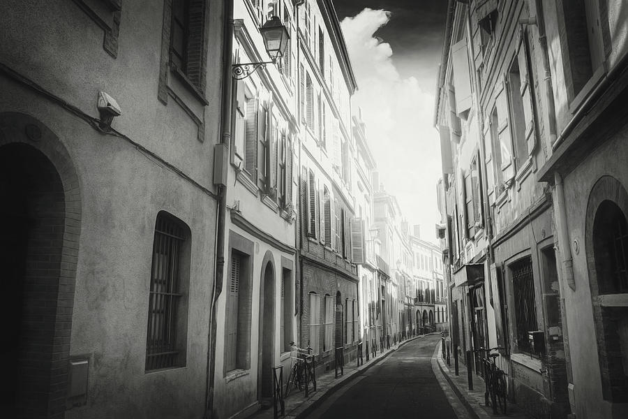 European Street Scenes Toulouse France Black and White Photograph by Carol Japp