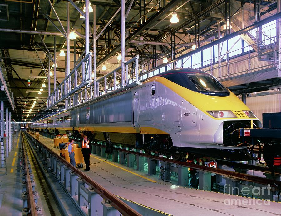 Eurostar Channel Tunnel Test Train In Depot Photograph by David Parker/science Photo Library