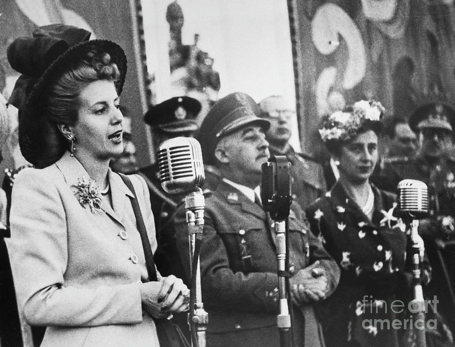 Eva Peron Speaking In Madrid Photograph by Bettmann