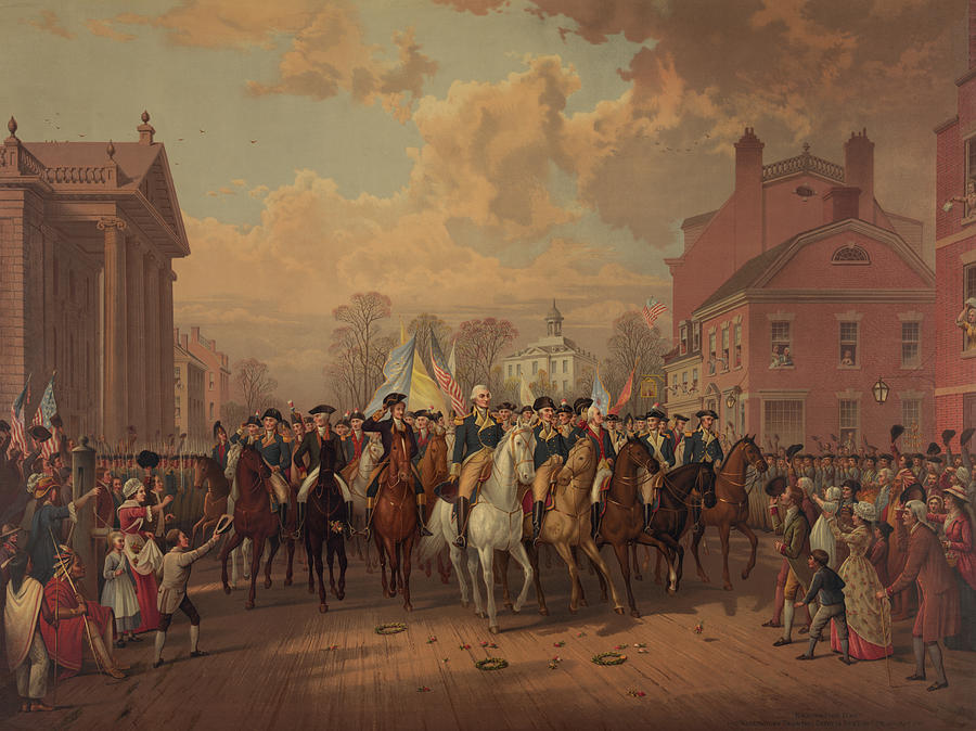 Evacuation day and Washingtons Entry Painting by Edmund P. Restein