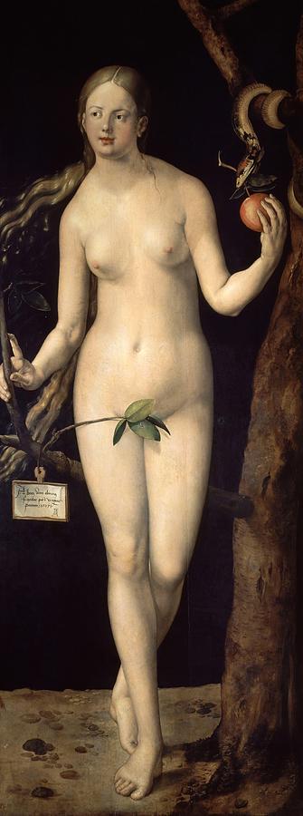 Eve, 1507, Oil on panel, 209 cm x 80 cm, P02178. Albrecht Durer . Painting by Albrecht Durer -1471-1528-