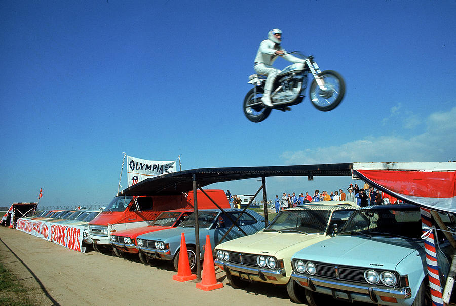 Evel Knievel In Flight Photograph by Ralph Crane Evel Knievel In Flight Photograph by Ralph Crane