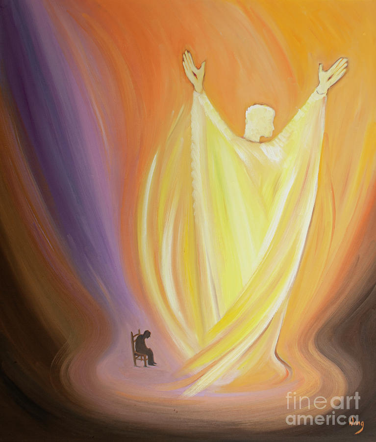 Even In Our Weakness The Small Prayer We Offer With Christ Is Glorious And Powerful Painting by Elizabeth Wang