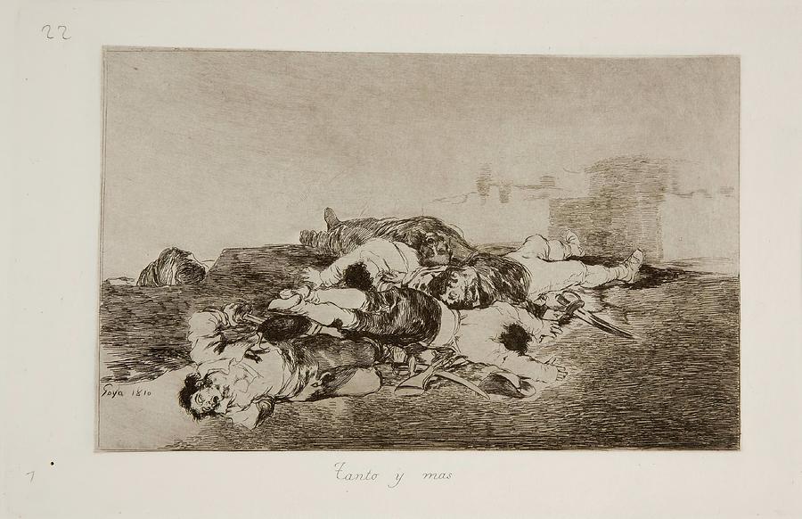 Even worse -Disasters of War, 22-. 1810. Wash, Etching, Burin o... Painting by Francisco de Goya -1746-1828-