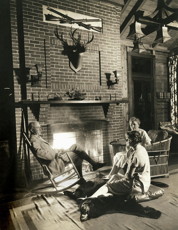 Evening Around The Fireside Photograph by Underwood Archives