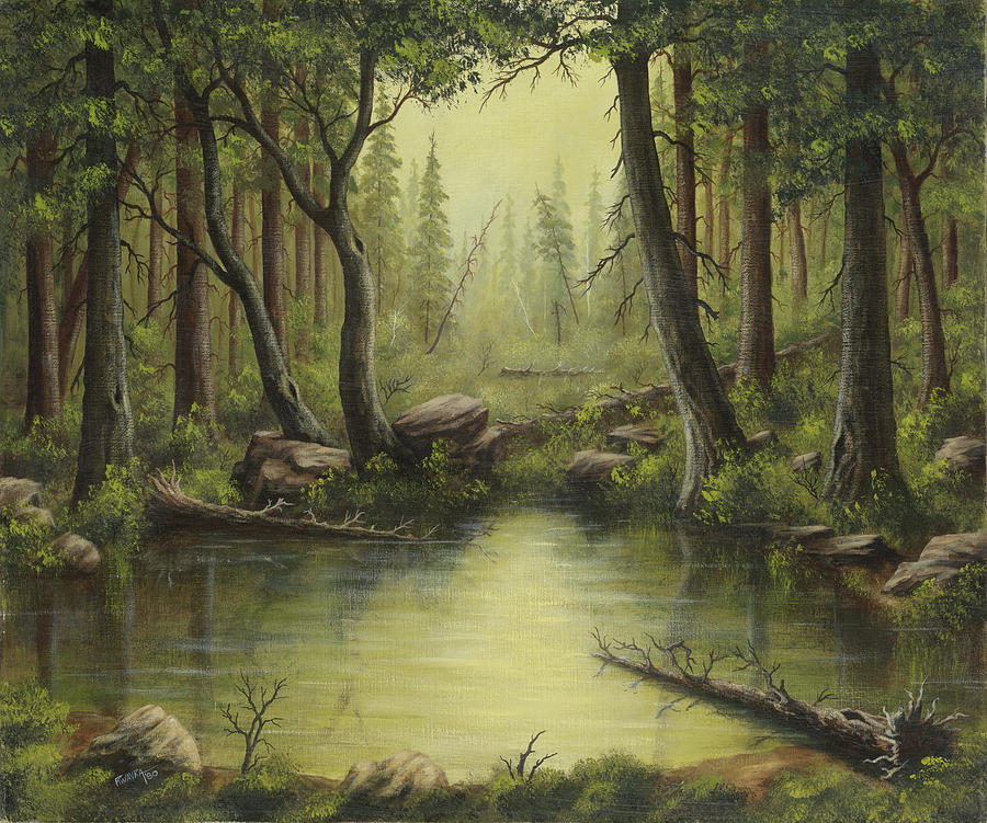 Evening At The Creek Painting