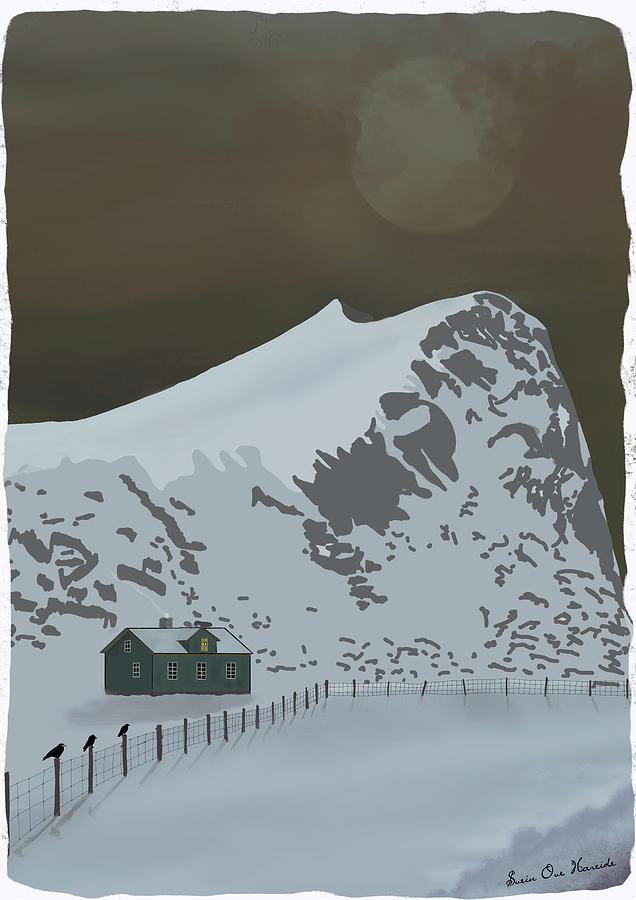 Winter Digital Art - Evening atmosphere in hinterland by Svein Ove Hareide