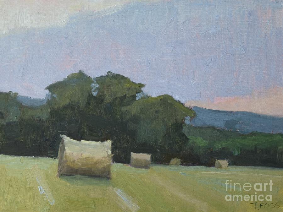 Sunset Painting - Evening Bales by Tiffany Foss