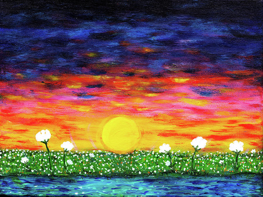 Evening Blooms Painting by Meghan Elizabeth