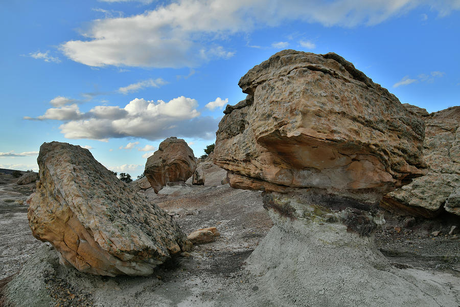 Evening Clouds over Balanced Rocks in Bentonite Site Photograph by Ray Mathis