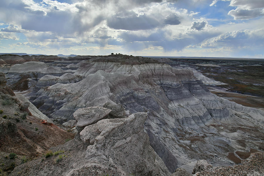 Evening Clouds over Blue Mesa in Petrified Forest NP Photograph by Ray Mathis