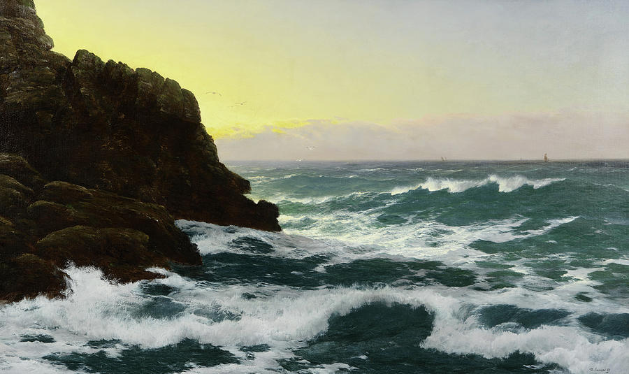 Evening, Cornish Coast, 1891 Painting by David James - Fine Art America