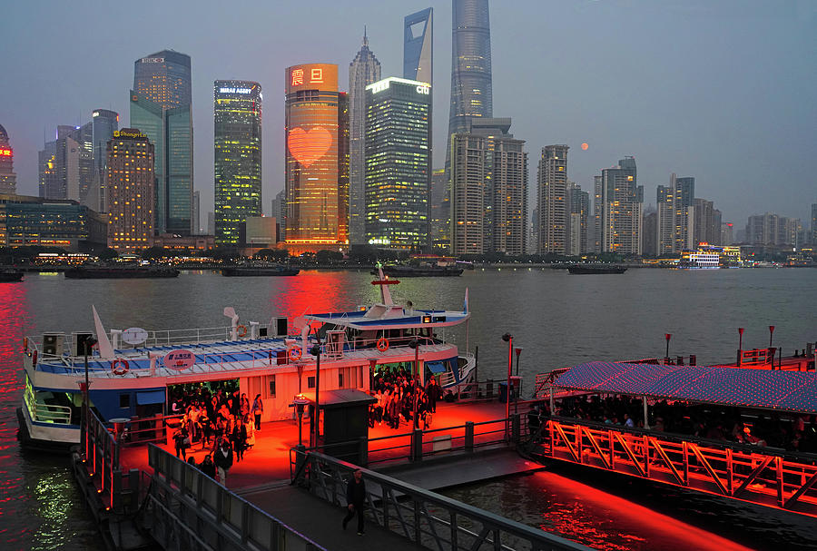 Evening Ferry from Pudong Photograph by Dennis Cox Photo Explorer