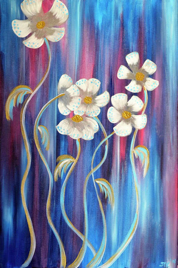 Flower Painting - Evening Flowers by Sarah Tiffany King