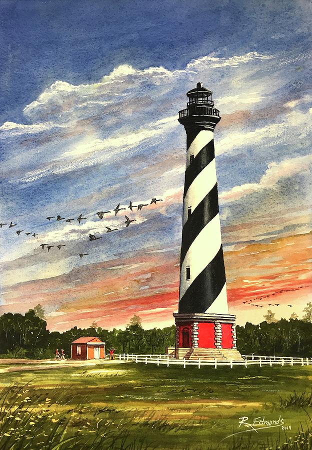 Evening Glow At Hatteras Lighthouse Painting