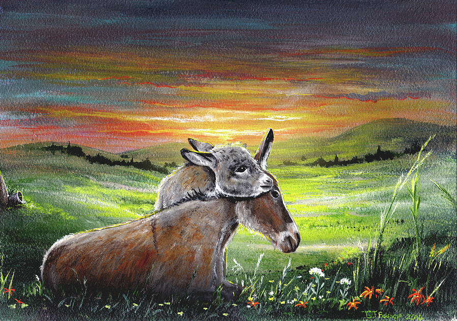 Donkey Painting - Evening by Greg Farrugia